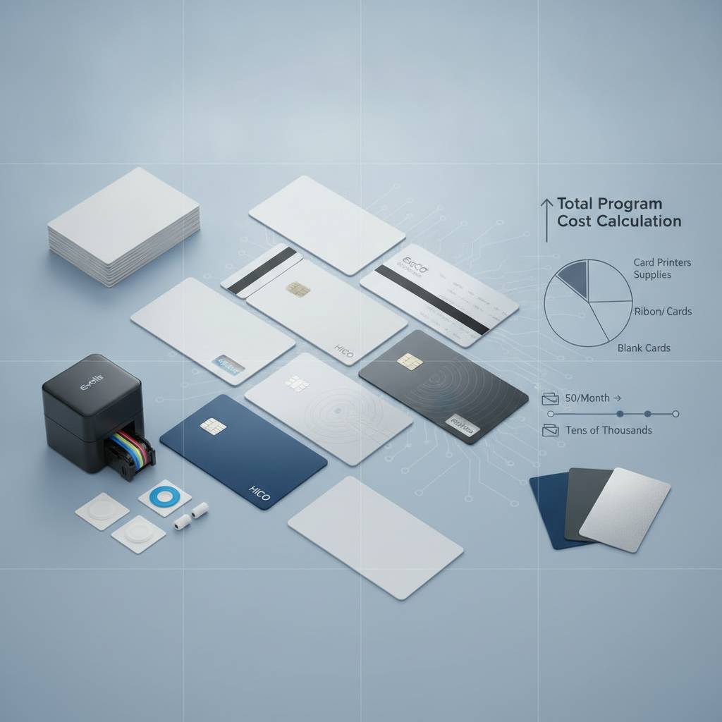 Card Printers, Ribbons, and Total Program Cost Calculation