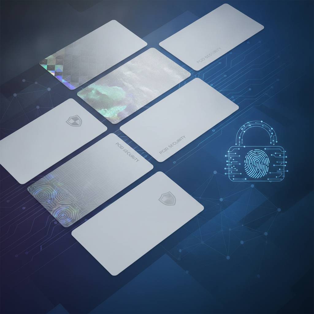 Security features available on blank plastic cards
